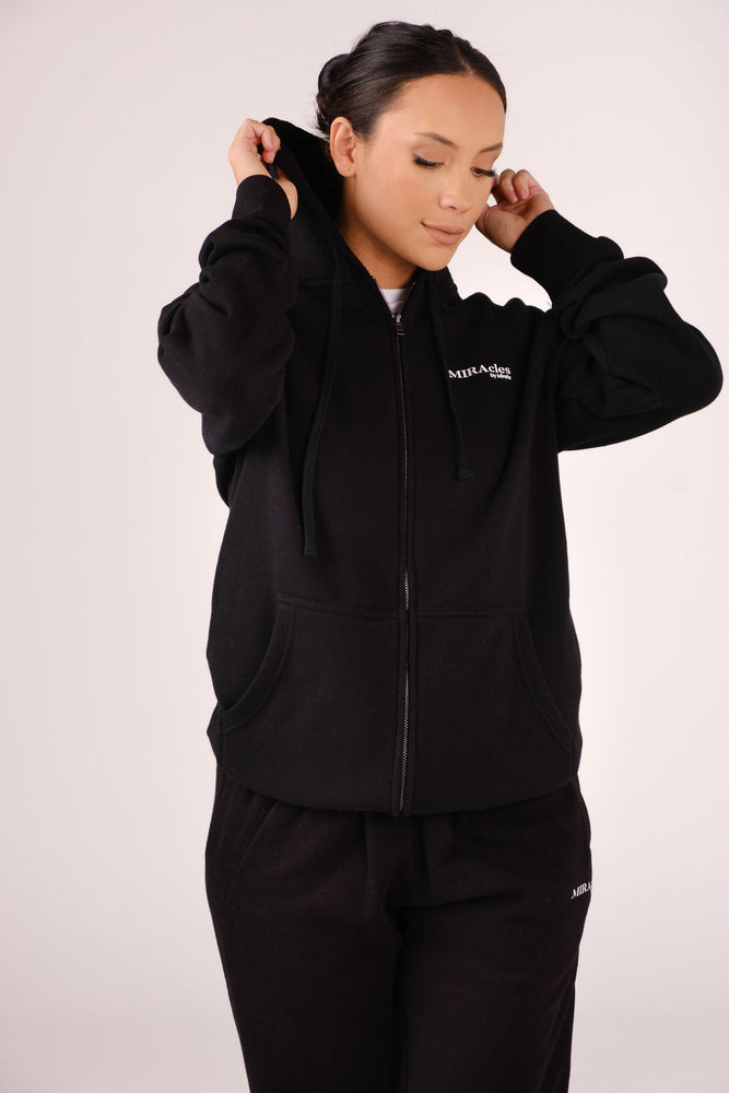 
                  
                    Load image into Gallery viewer, BOYFRIEND ZIP HOODIE BLACK
                  
                